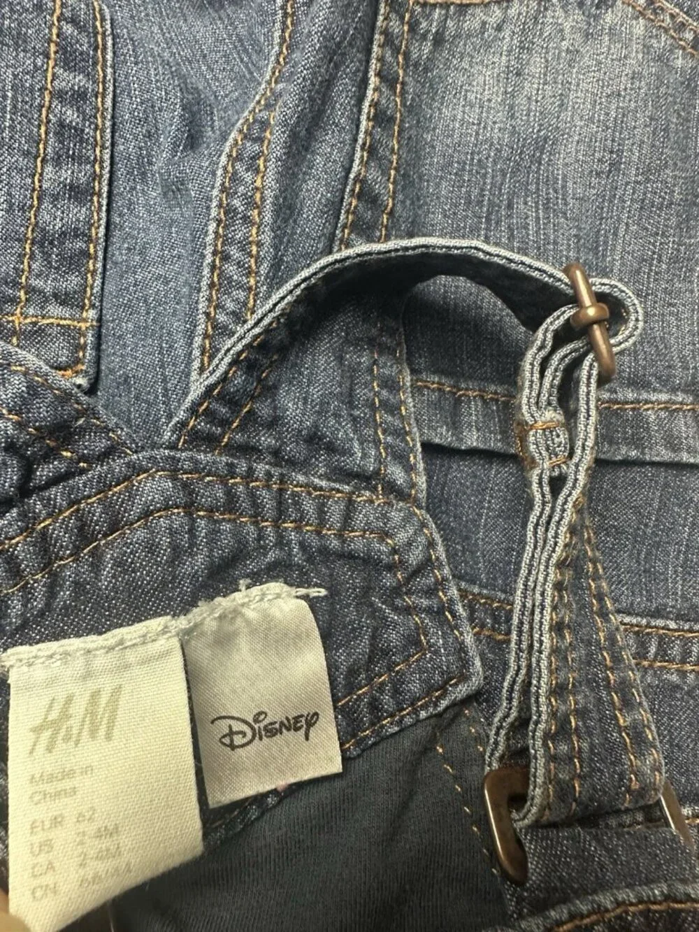 H&M x Disney Tigger Baby Denim Overalls Blue 2-4M Winnie the Pooh EUC Snap Leg